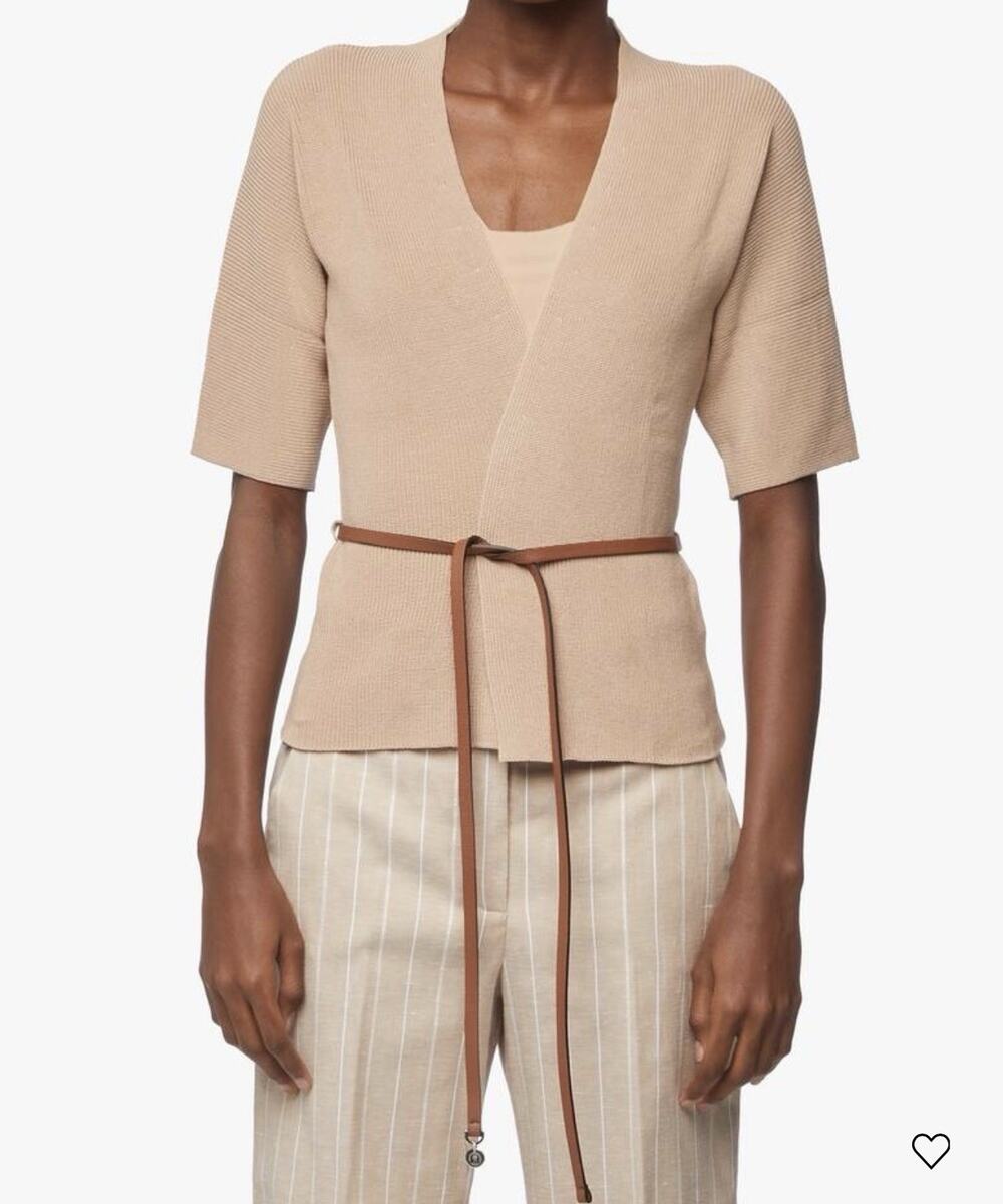 PESERICO Beige 100% Cotton Knit Cardigan Size S - Size 40 Made In Italy